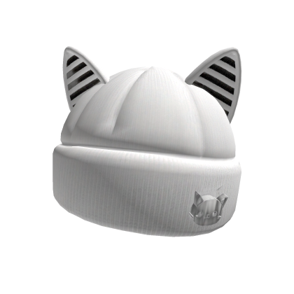 Cat beanie stripes cute white