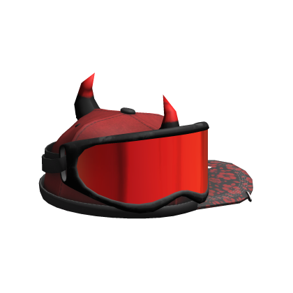 red snapback w dirt bike goggles Roblox item