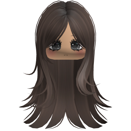 Basic Soft Hair w Cute Lashes Face Brown Roblox item