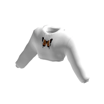 Butterfly Cropped Hoodie Y2K White Roblox Item Rolimon s