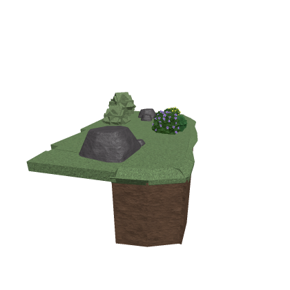 Mountain with bushes and rocks