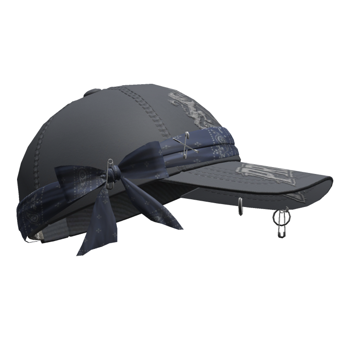 Y2k Tilted Bandana Cap Faded Blue