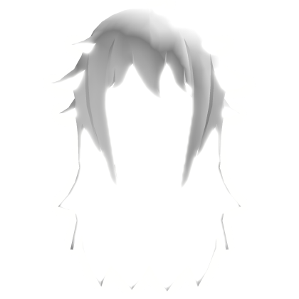 💗[GLOWING] White Inside Glow Low Poly Long Hair 