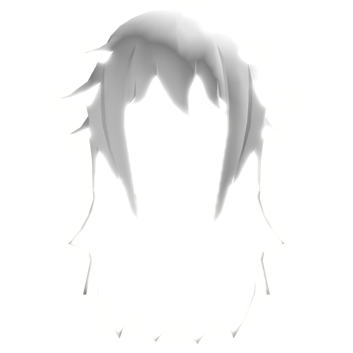 💗[GLOWING] White Inside Glow Low Poly Long Hair 
