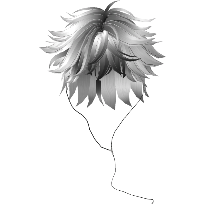 Y2K emo boy with headphones, white gray hair