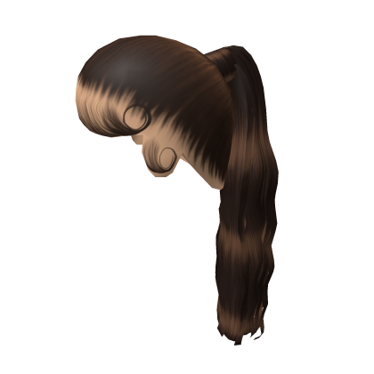 Long curly ponytail [BROWN] Roblox item