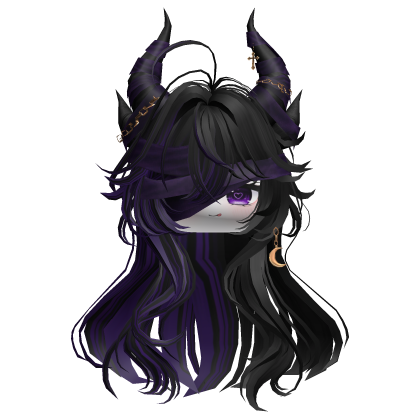 Horned Anime Demon Wolfcut (Brown)