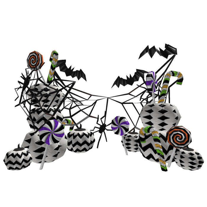 Halloween Pumpkin Bat Spider Web Candy White Black