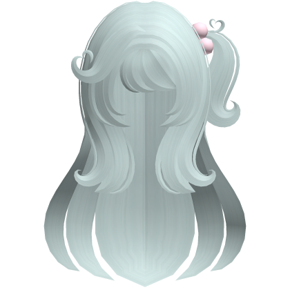 baby blue fluffy swirly dolly hair w mini ponytail Roblox item