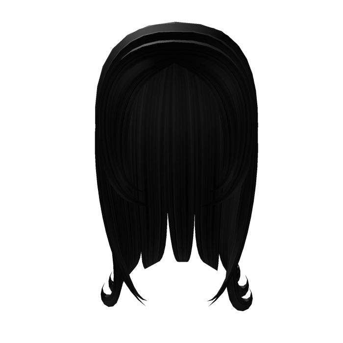 straight hair with curled ends in black 