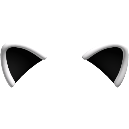 white & black cat ears Roblox item