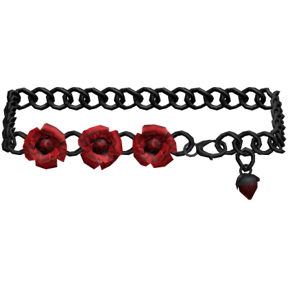 3.0 Red Black Rose Flower Emo Waist Chain Belt