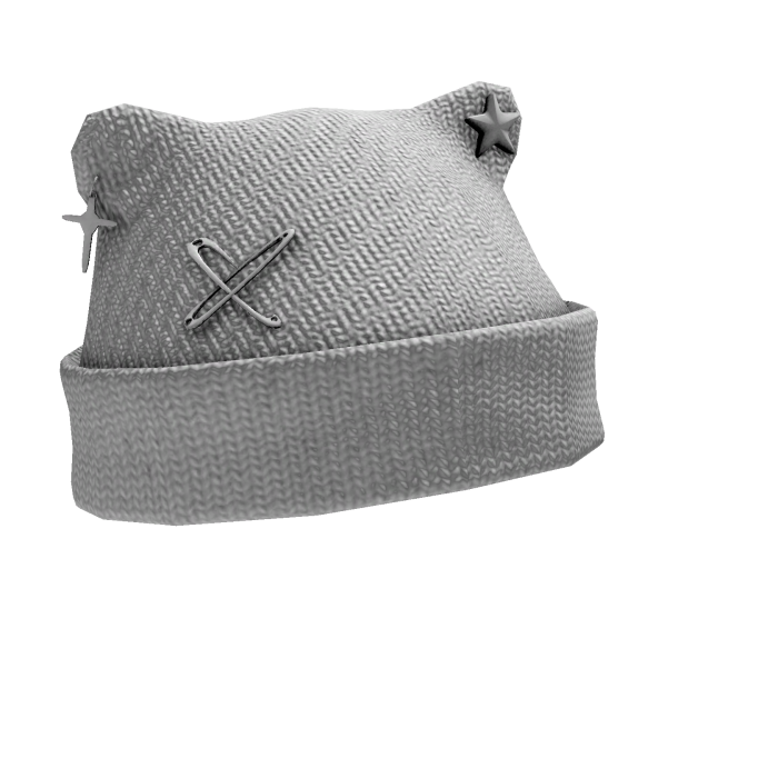 Y2K Star Pin Beanie - White