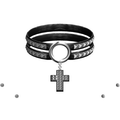 Emo Black Studded Cross Choker Roblox item
