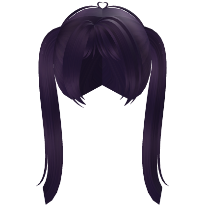 ♡ purple pigtails straight tall cute