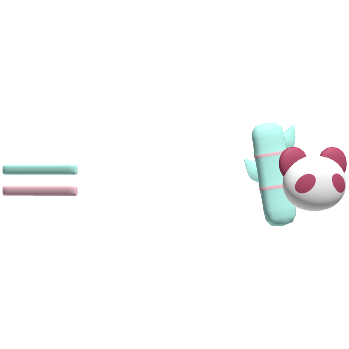 kawaii pastel pink teal panda hair clips パンダ