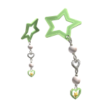 Green Heart Charm Starclips