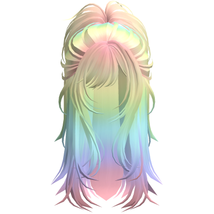 Wolfcut Spikey Half Up Rainbow