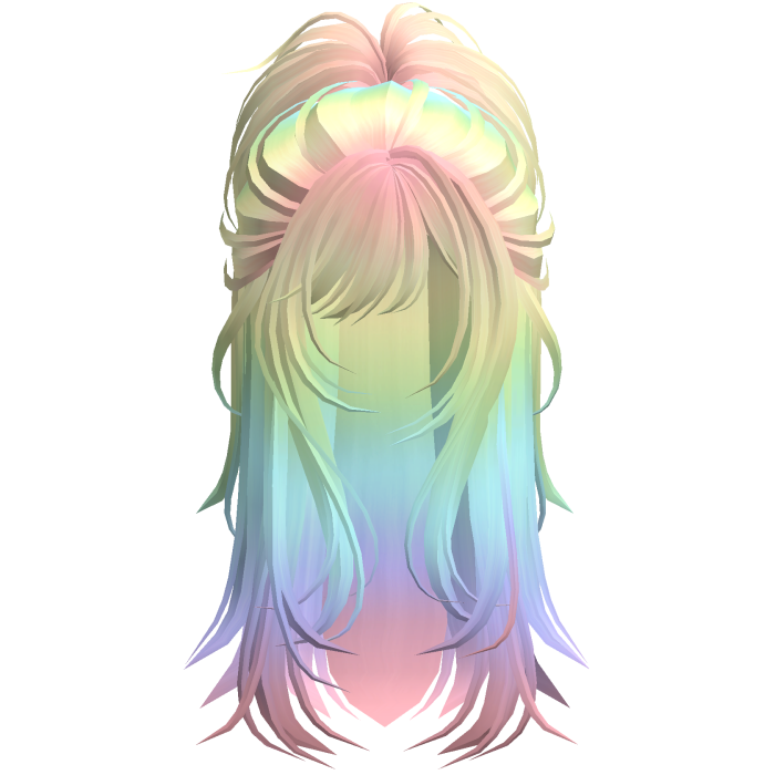 Wolfcut Spikey Half Up Rainbow