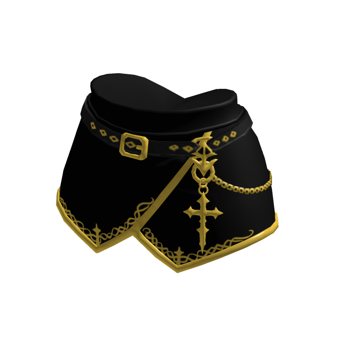 ✧♡✧ Black Gold Metal Gothic Mini Skirt