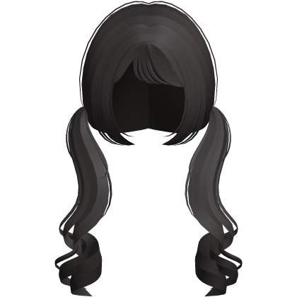 ♡ : cute long curly pigtails in dark brown