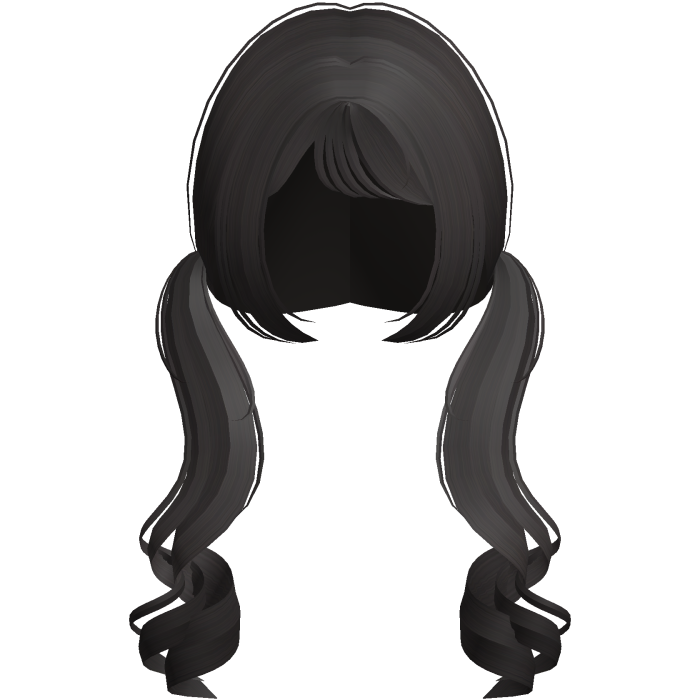 ♡ : cute long curly pigtails in dark brown