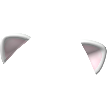 kawaii curious droopy cat ears in white