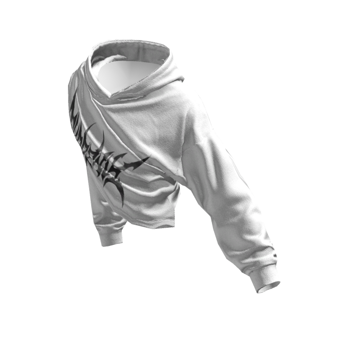 Half Raised Hoodie White w/ Black Svddenly Print