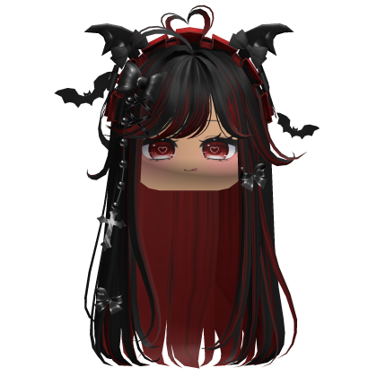 Vamp Straight  Hair w/Headband (Black&Red)