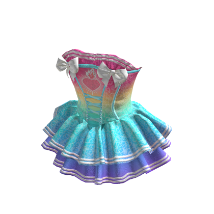 ✨ Royale Kawaii Corset Ruffle Rainbow Dress
