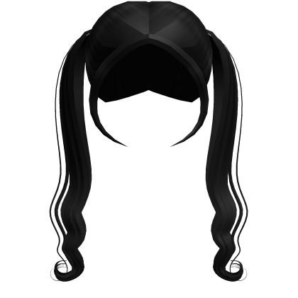  ✿ ꒰ black soft babydoll curly pigtails ꒱ Roblox item