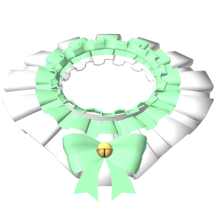 White and Green Jester Collar with Bells