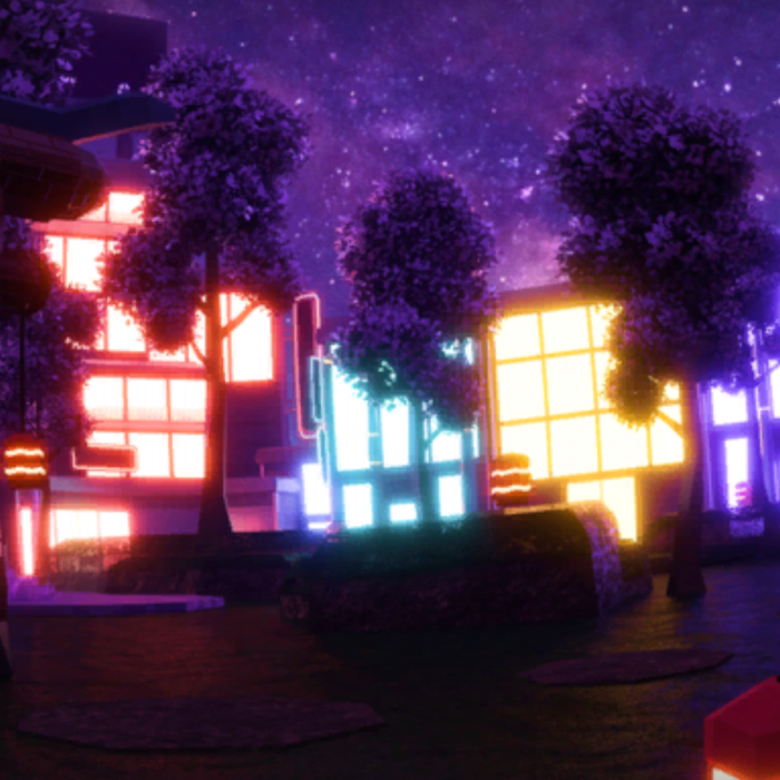 Blossing Night Wave City Background