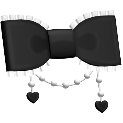 ♡ ꒰ gyaru black pearl side bow hair clip Roblox item