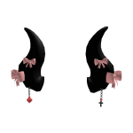 Dark horns with pink bows