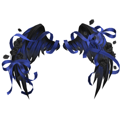 🎀 Rose Petal Angel Wings Ribbons Bows Black Blue