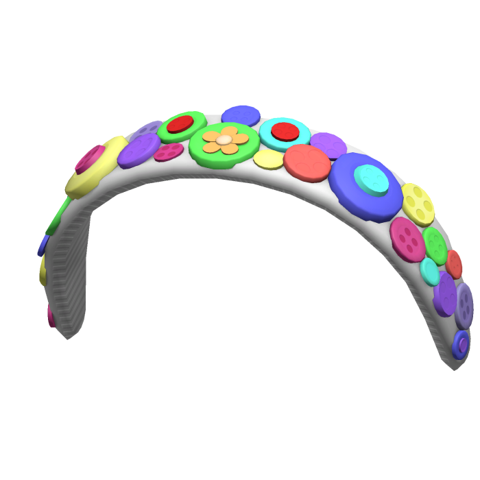 Cute Preppy White Rainbow Button Decora Headband