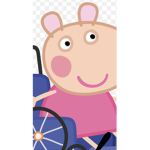 Mandy mouse playing in wheelchairs