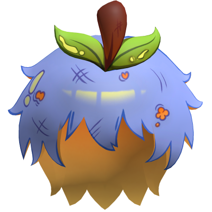 Blue Toon Lowpoly Anime Apple Hair