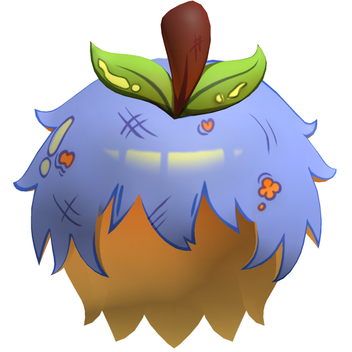 Blue Toon Lowpoly Anime Apple Hair