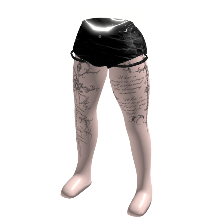 Shorts WHITE With Tattoos MUYMAL /Emissive Glowing