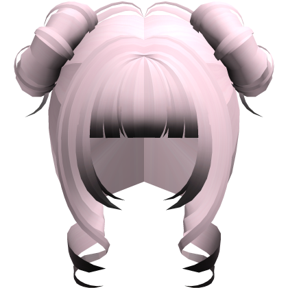 curly cutecore moe princess buns pink black