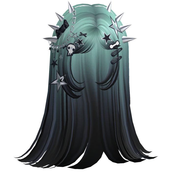 ♡ Scene Spiky Straight Hair (Zombie Teal)