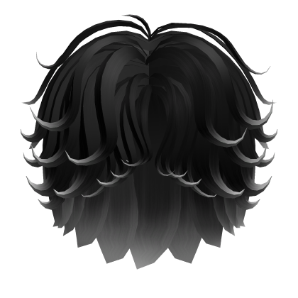 Messy Emo Middle Part Boy Hair in Black & White Roblox item