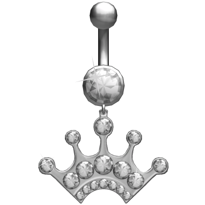 Oversized Tiara Silver Belly Ring Piercing 