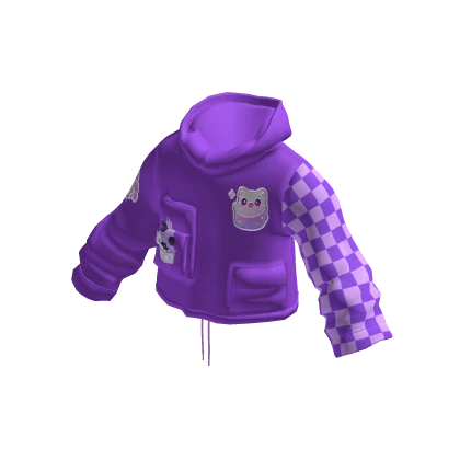 Y2K Hoodie Purple Plaid | Roblox Item - Rolimon's