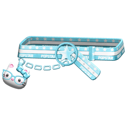 Amekaji Gyaru Harajuku Kitty Belt Blue White 1.0
