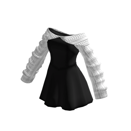 Black Off Shoulder Knitted Princess Dress thumbnail
