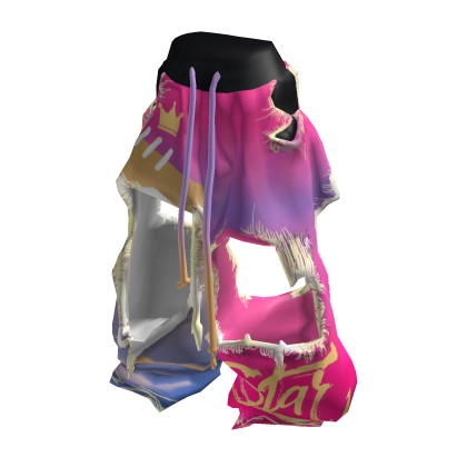Heavily Ripped Purple Pink Jeans