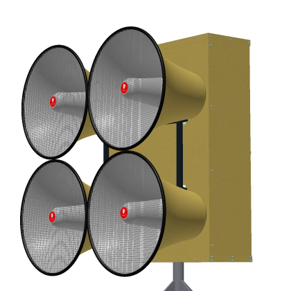 Federal Signal EOWS-408 Yellow/Down Shifted Horns